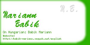 mariann babik business card